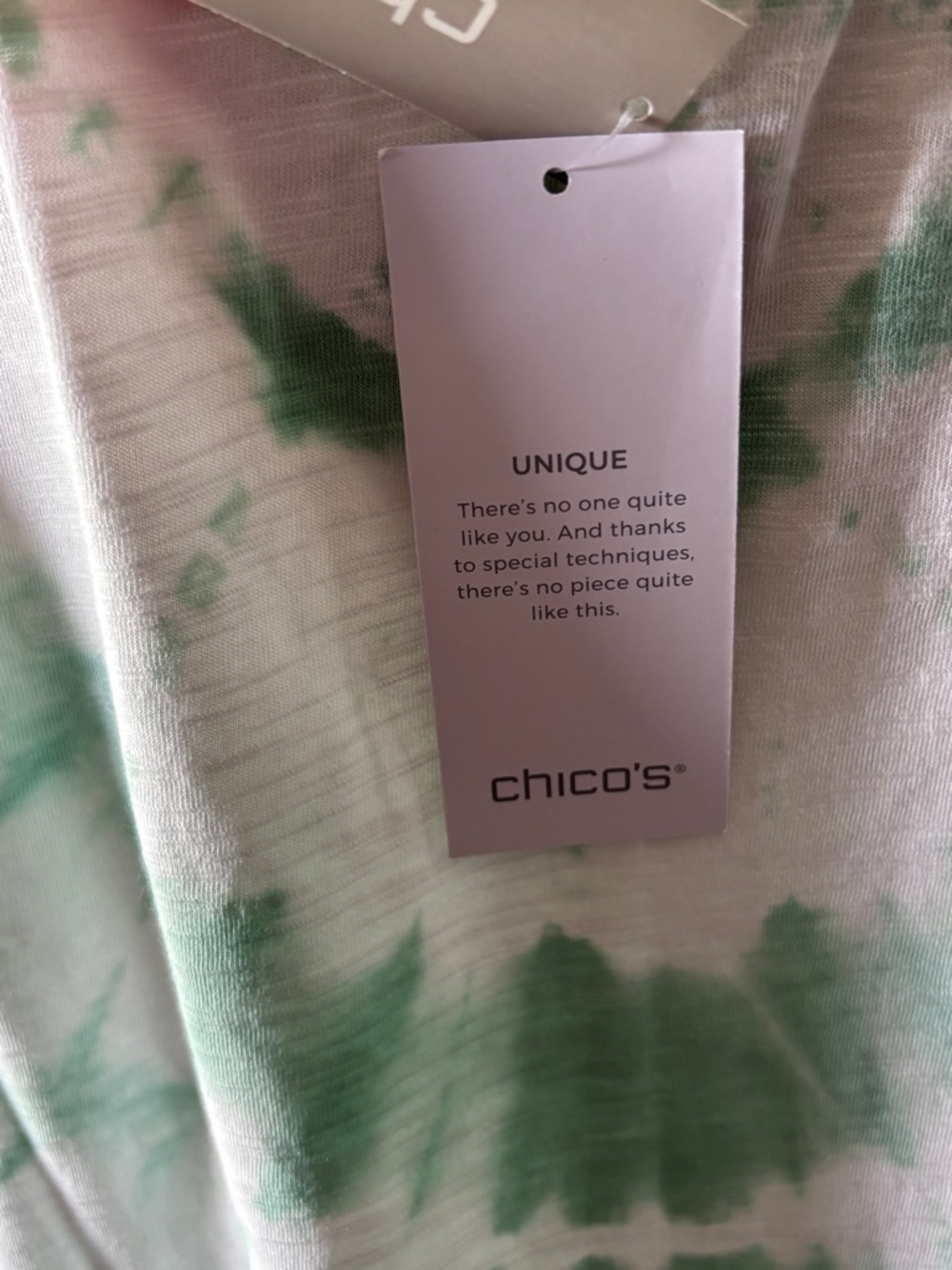 Chico’s Zenergy Tie Dye Tunic Top in Mint Green and White - NWT Size 3 (16/18) - Picture 8 of 10